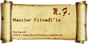 Maszler Filoméla névjegykártya